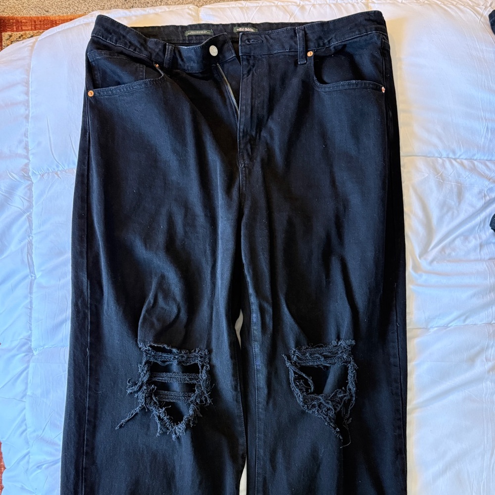 Wild Fable Black Distressed Flare Jeans